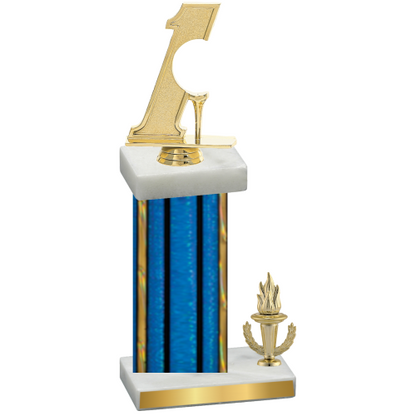 Accented Single Blue Glacier Victory Golf Trophy