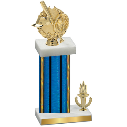 Accented Single Blue Glacier Victory Baseball Trophy