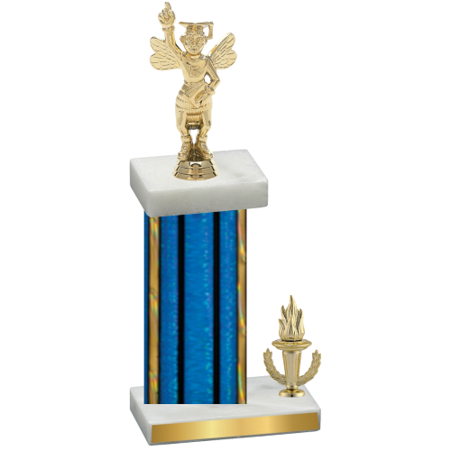 Accented Single Blue Glacier Victory Academics Trophy