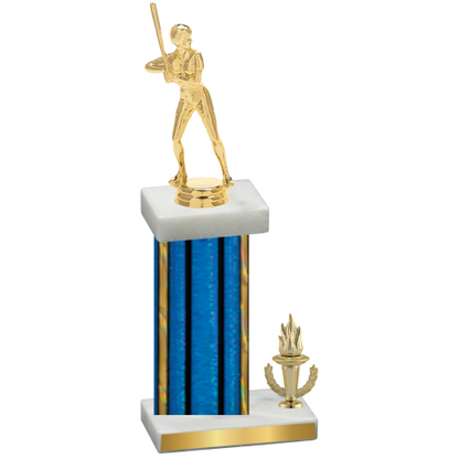 Accented Single Blue Glacier Victory Softball Trophy