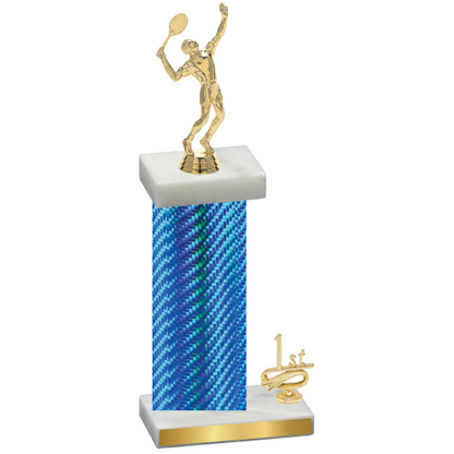 Accented Single Blue Carbon Fiber First Place Tennis Trophy