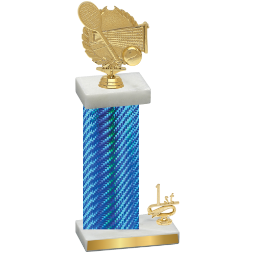 Accented Single Blue Carbon Fiber First Place Tennis Trophy