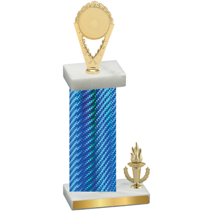 Accented Single Blue Carbon Fiber Victory Insert Trophy