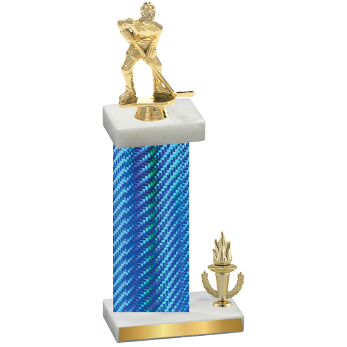 Accented Single Blue Carbon Fiber Victory Hockey Trophy