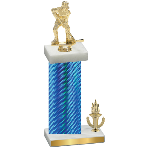 Accented Single Blue Carbon Fiber Victory Hockey Trophy