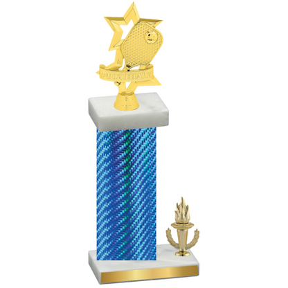 Accented Single Blue Carbon Fiber Victory Pickleball Trophy