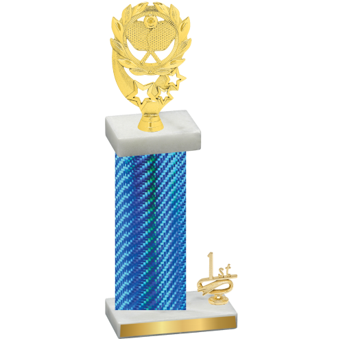 Accented Single Blue Carbon Fiber First Place Pickleball Trophy