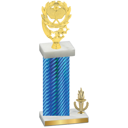 Accented Single Blue Carbon Fiber Victory Pickleball Trophy