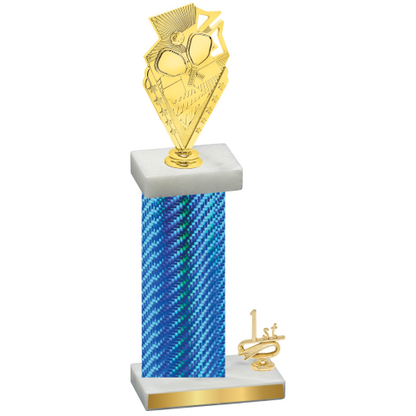 Accented Single Blue Carbon Fiber First Place Pickleball Trophy