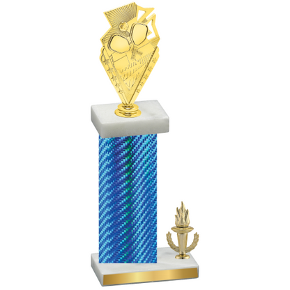 Accented Single Blue Carbon Fiber Victory Pickleball Trophy