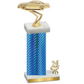 Accented Single Blue Carbon Fiber Year Cars Trophy