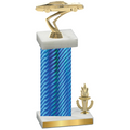 Accented Single Blue Carbon Fiber Victory Cars Trophy
