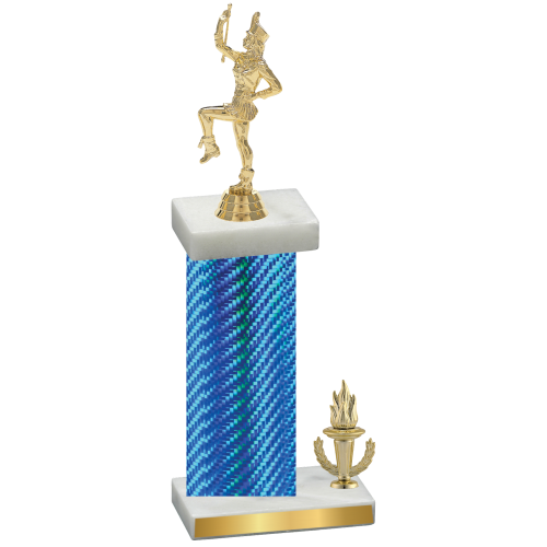 Accented Single Blue Carbon Fiber Victory Majorette Trophy