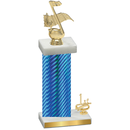 Accented Single Blue Carbon Fiber First Place Music Trophy