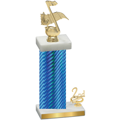 Accented Single Blue Carbon Fiber Second Place Music Trophy