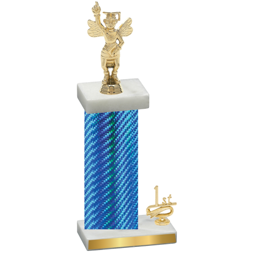 Accented Single Blue Carbon Fiber First Place Academics Trophy