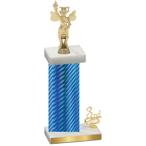 Accented Single Blue Carbon Fiber Third Place Academics Trophy