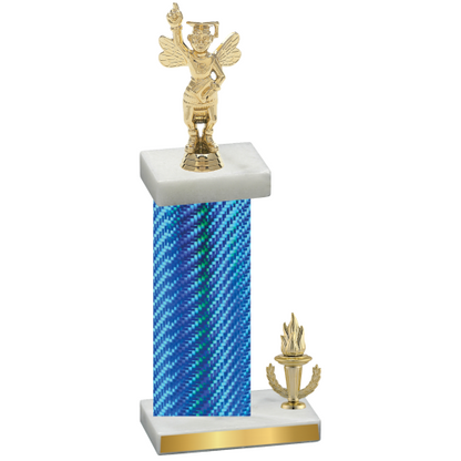 Accented Single Blue Carbon Fiber Victory Academics Trophy