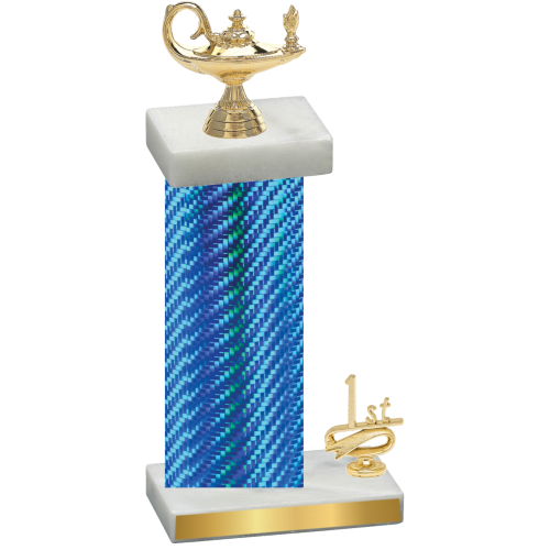 Accented Single Blue Carbon Fiber First Place Academics Trophy