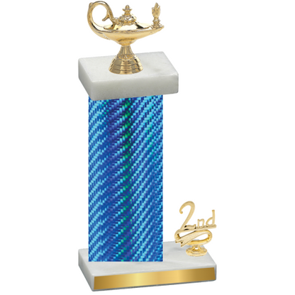 Accented Single Blue Carbon Fiber Second Place Academics Trophy