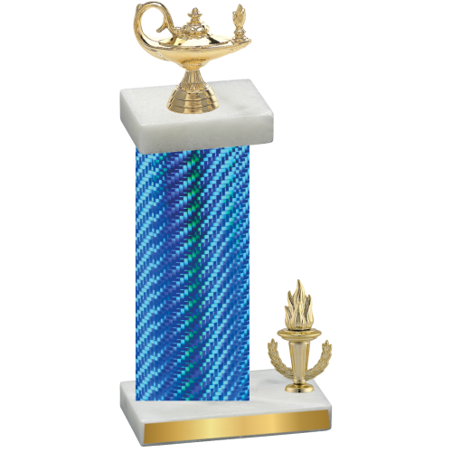 Accented Single Blue Carbon Fiber Victory Academics Trophy