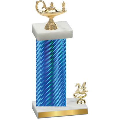 Accented Single Blue Carbon Fiber Year Academics Trophy