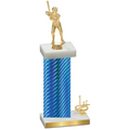 Accented Single Blue Carbon Fiber First Place Baseball Trophy