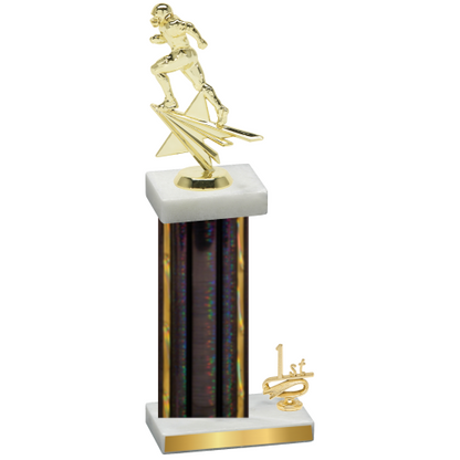 Accented Single Black Glacier First Place Football Trophy