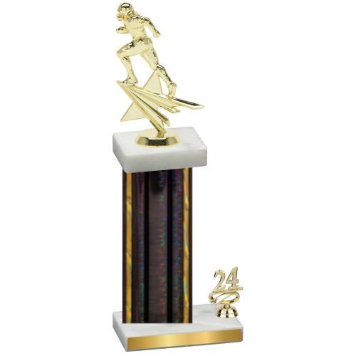Accented Single Black Glacier Year Football Trophy