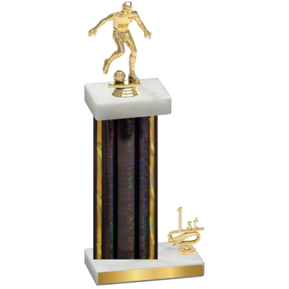 Accented Single Black Glacier First Place Soccer Trophy