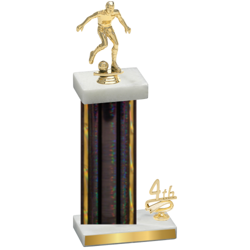 Accented Single Black Glacier Fourth Place Soccer Trophy