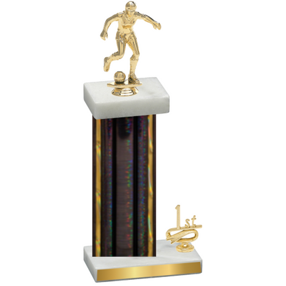 Accented Single Black Glacier First Place Soccer Trophy