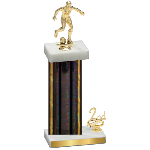 Accented Single Black Glacier Second Place Soccer Trophy