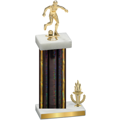 Accented Single Black Glacier Victory Soccer Trophy