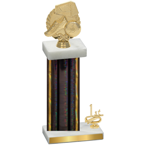 Accented Single Black Glacier First Place Soccer Trophy