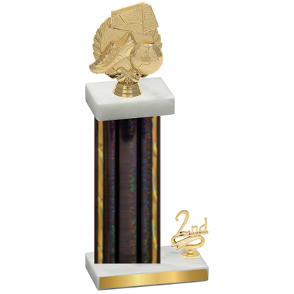 Accented Single Black Glacier Second Place Soccer Trophy