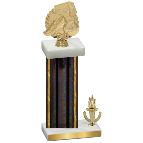 Accented Single Black Glacier Victory Soccer Trophy