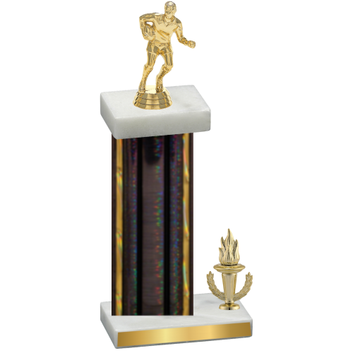 Accented Single Black Glacier Victory Rugby Trophy