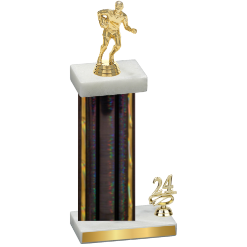 Accented Single Black Glacier Year Rugby Trophy