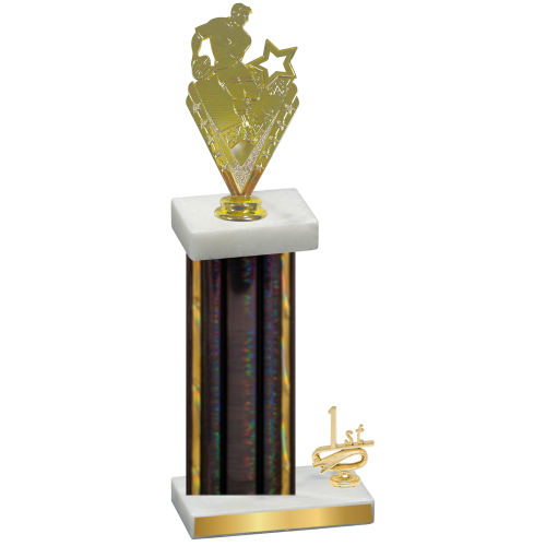 Accented Single Black Glacier First Place Rugby Trophy