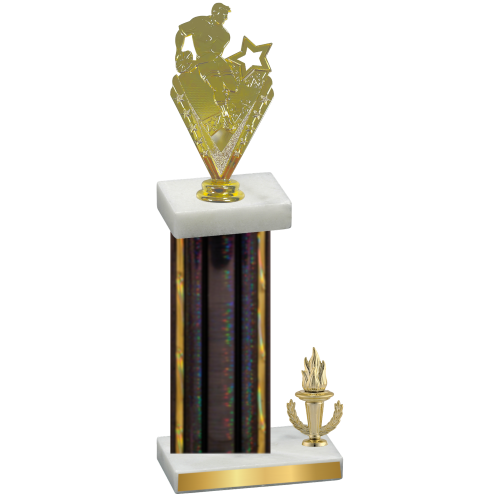 Accented Single Black Glacier Victory Rugby Trophy