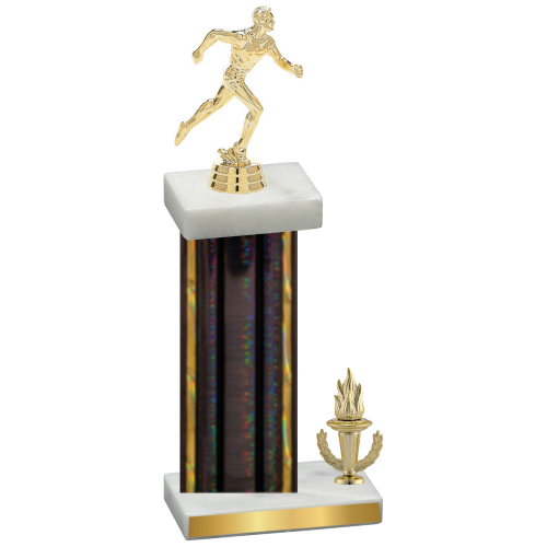 Accented Single Black Glacier Victory Running Trophy