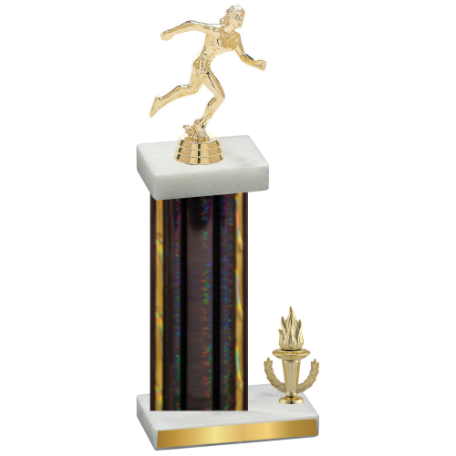 Accented Single Black Glacier Victory Running Trophy