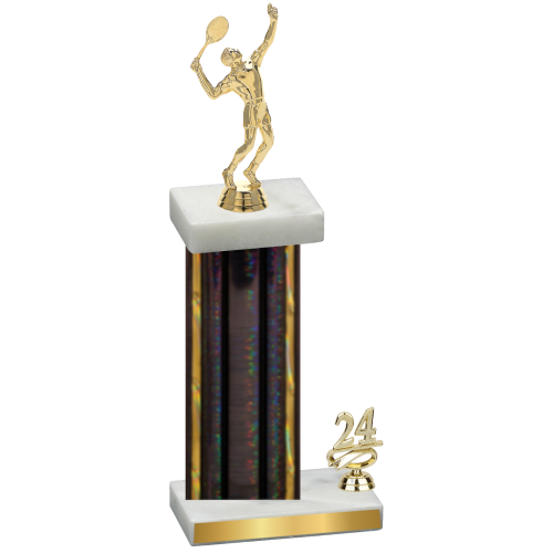 Accented Single Black Glacier Year Tennis Trophy