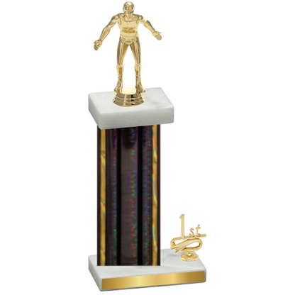 Accented Single Black Glacier First Place Wrestling Trophy