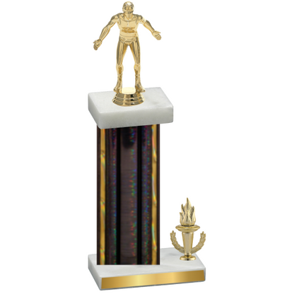 Accented Single Black Glacier Victory Wrestling Trophy