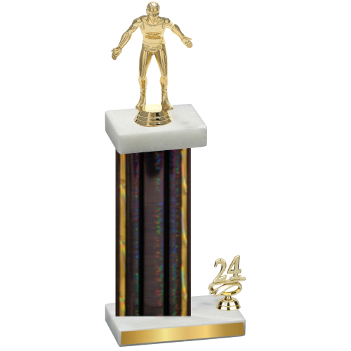 Accented Single Black Glacier Year Wrestling Trophy