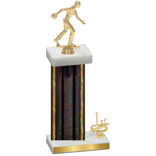 Accented Single Black Glacier First Place Bowling Trophy