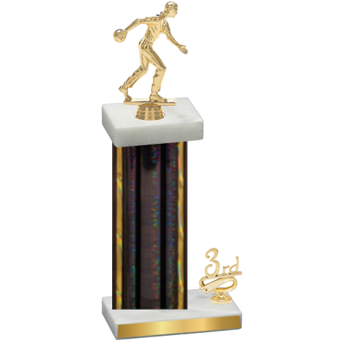 Accented Single Black Glacier Third Place Bowling Trophy