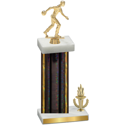 Accented Single Black Glacier Victory Bowling Trophy